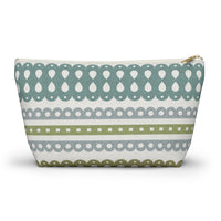 Ribbon Candy Accessory Pouch w T-bottom in Aqua